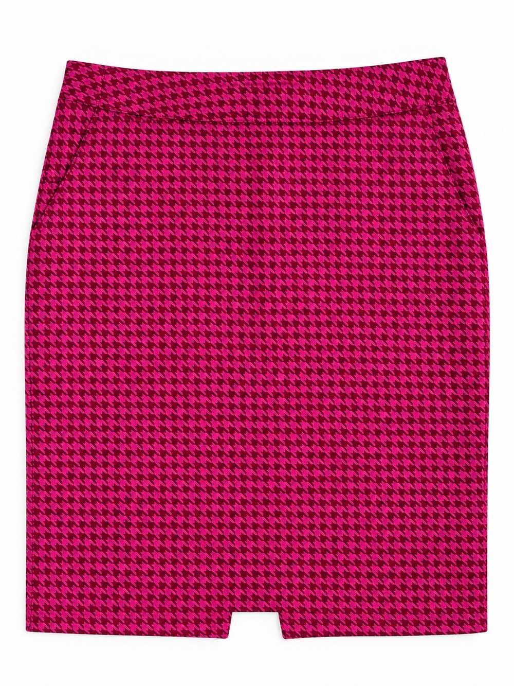 Merona Magenta Houndstooth Pencil Skirt Size 14 Stretch Work Y2K